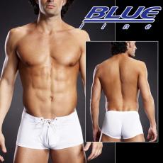 美國Blue Line-潮男綁帶平口褲-潮流白 L/XL BLM004-適合亞洲男性尺寸