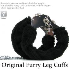 Original Furry Leg Cuffs金屬絨毛腳銬-黑