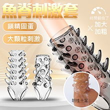 爆珠魚脊龜頭套-透明款2只(特)
