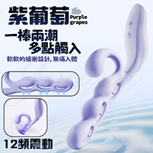 紫葡萄 12段變頻多點觸入USB充電震動按摩棒